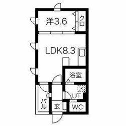 Caldo道徳公園 bの物件間取画像